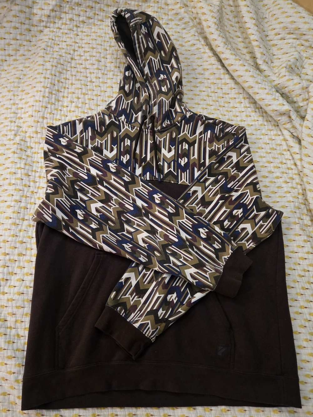 RANK 45 Southwestern Aztec Colorblock Pullover Hoodie Mens XXL Western